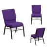 Color swatches and samples for custom upholstered stackable church chairs