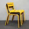 Heavy Duty Yellow Outdoor Metal Café Chairs
