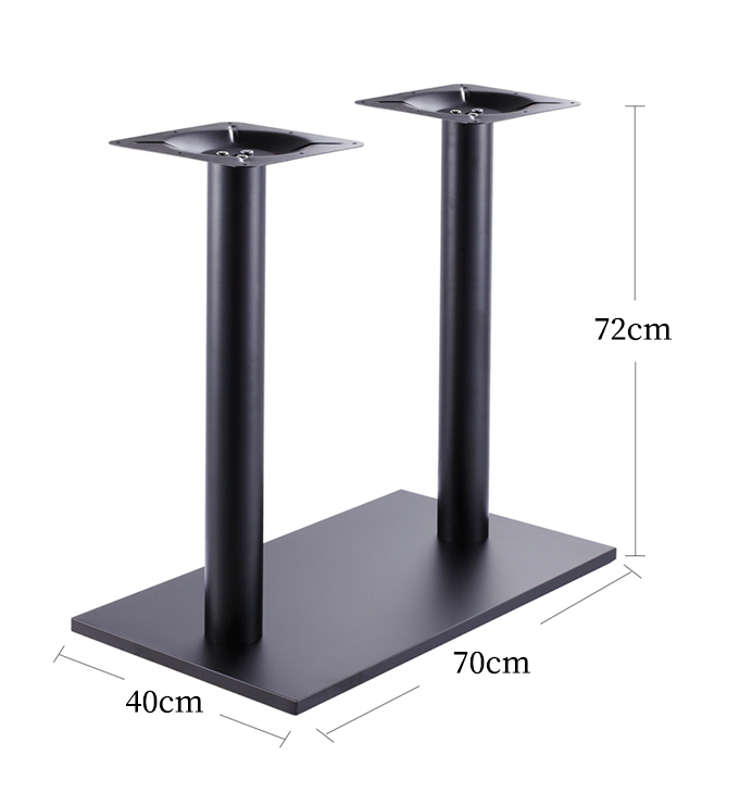 black steel table base