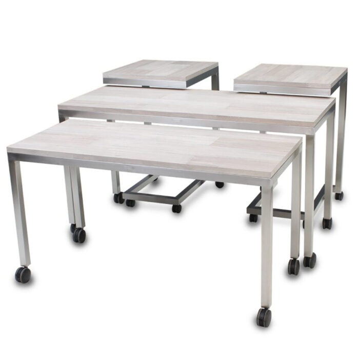 Commercial 4 Mobile Nesting Tables Set - Global Hospitality Furniture ...