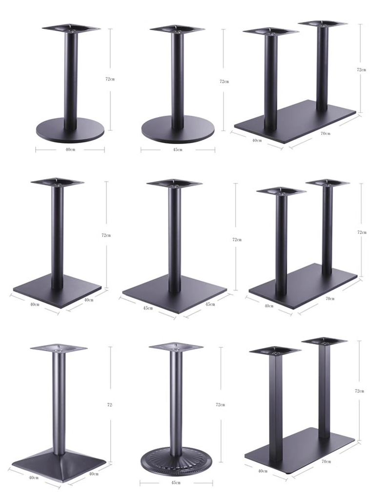 restaurant Steel cafe rectangular double column black dining table leg table base - Image 3