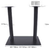 black steel table base size range