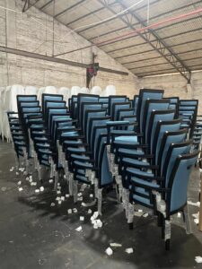 production factory for aluminum arm chairs