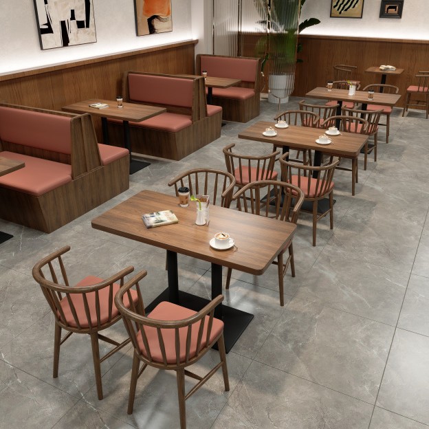 Wholesale Customizable Solid Wood Laminated MDF Restaurant Dining Tables