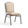 Auralis aluminum chair in beige upholstery for banquet settings