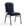 Blue upholstered aluminum banquet chair from the Auralis Series