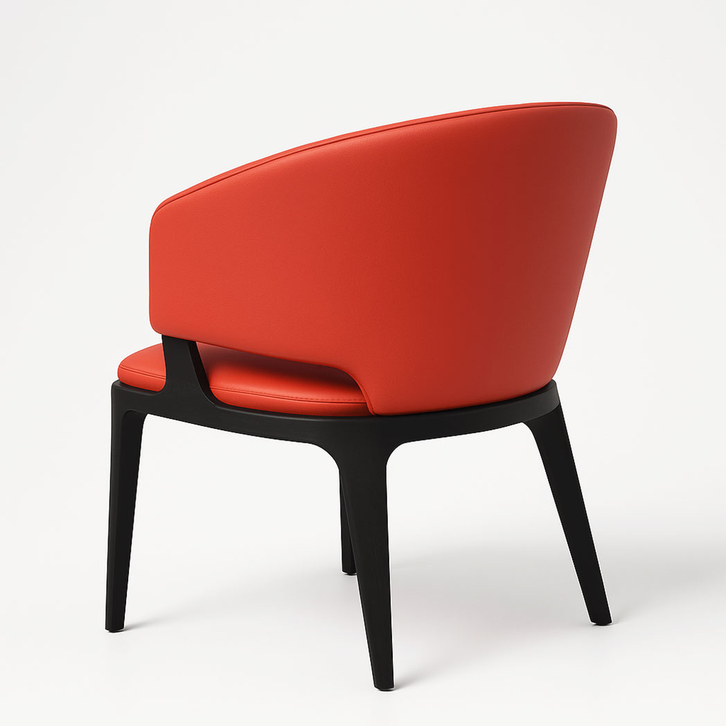 Aurelia Series – Upholstered Metal Dining Chair with Curved Back for Upscale Restaurant Seating - Image 4