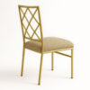 Diamond backrest design of steel banquet chair in gold finish