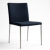 Navy upholstered armless banquet chair with stainless steel legs from Vero Series