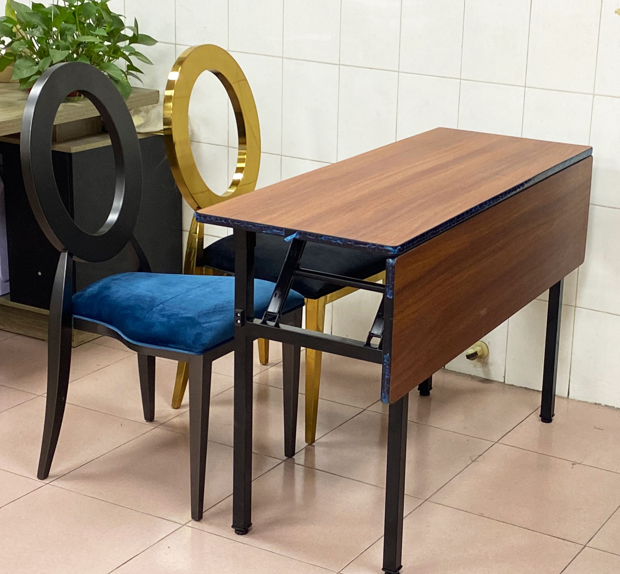 IBM Training Table with Foldable MDF Modesty Panel – Rectangular Laminate Desk with Metal Frame - Image 4