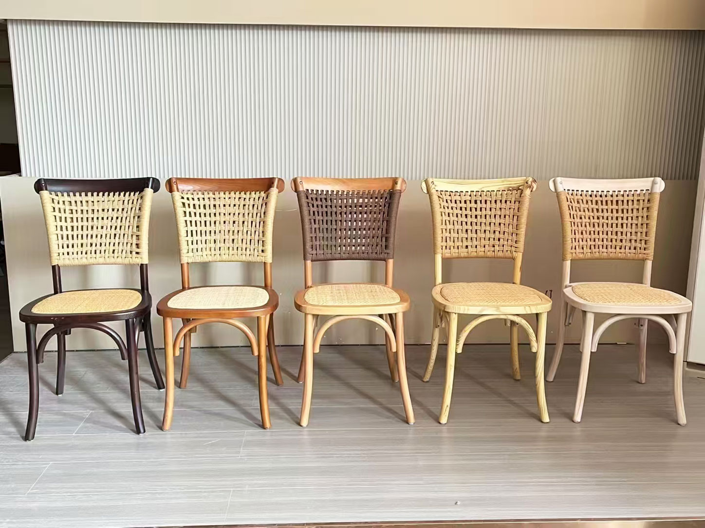 Bresco Loop-Back Rope Chair – Stackable Beech Frame with Rattan Seat - Image 6