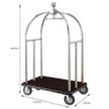 Silver Bellman Luggage Trolley – Stainless Steel Frame with Black Carpet Base (1160×710×1940mm)