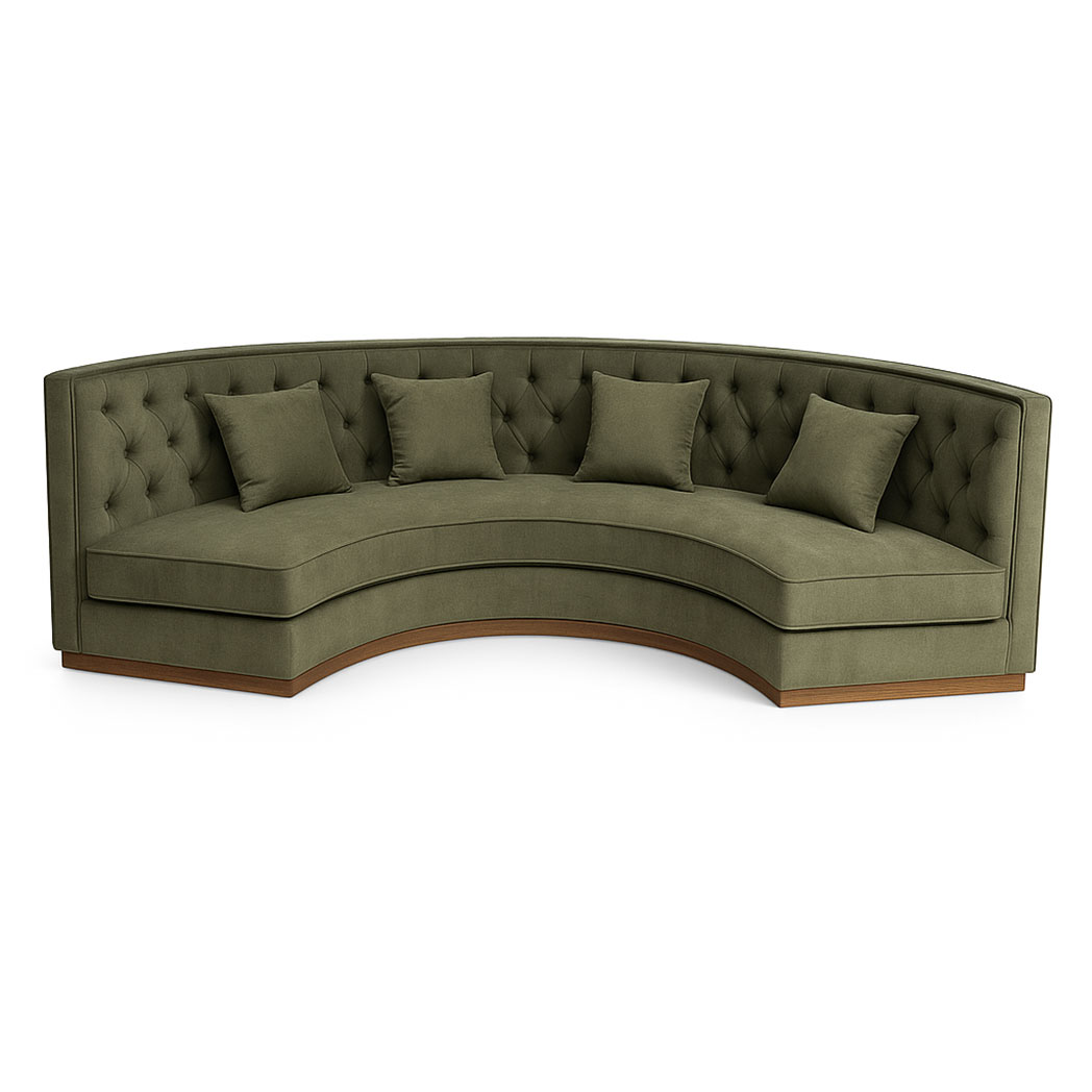 Custom Upholstered Restaurant Booths – Modern 2-Tone Banquette Seating with PU Leather & Fabric Options - Image 3