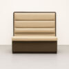 Single straight booth seat in ivory PU leather with vertical backrest
