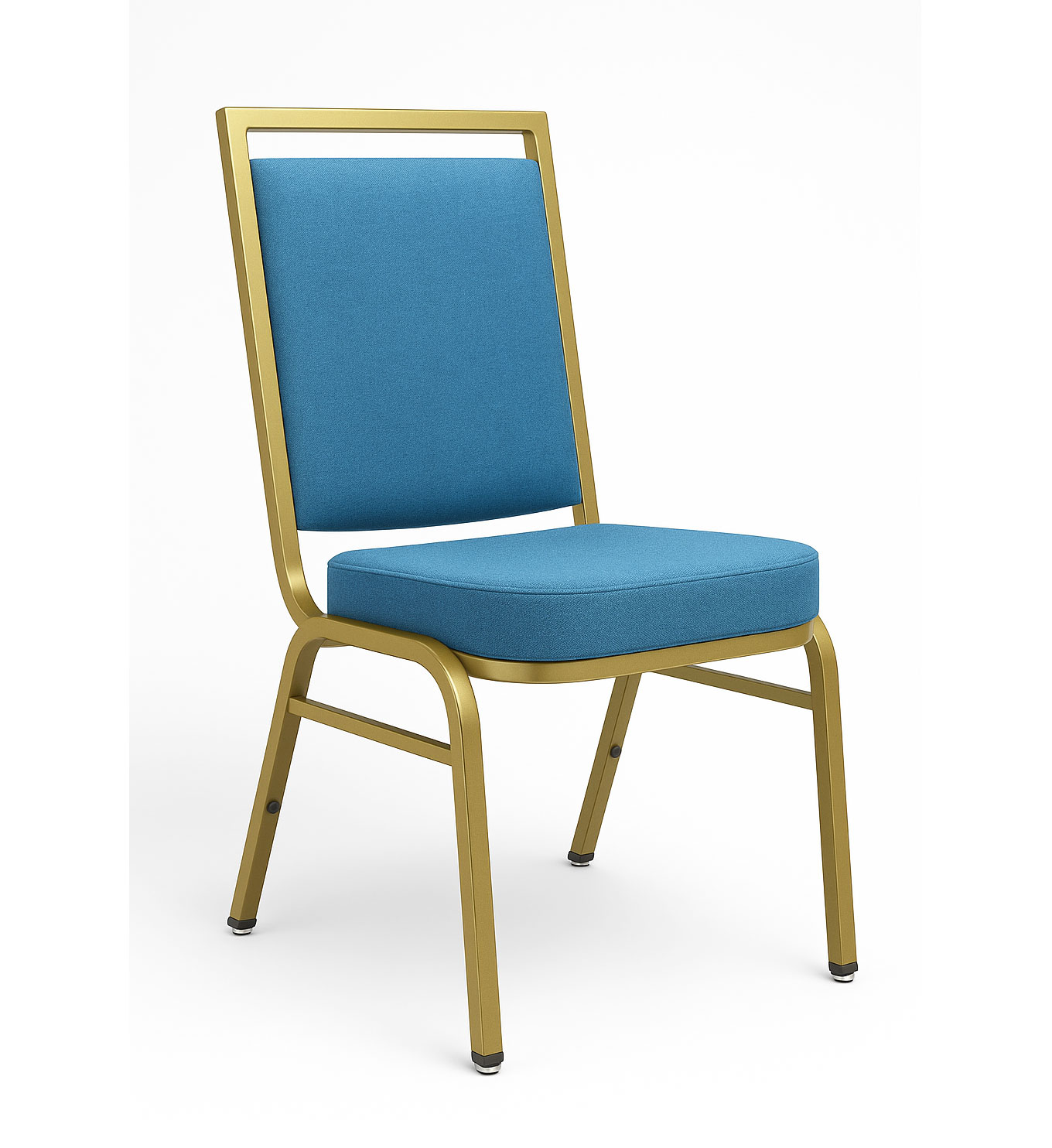 Valenza Series – Elegant Stackable Banquet Chair with Blue Upholstery, Steel Frame & Metal Glides for Hotel and Event Seating - Image 2