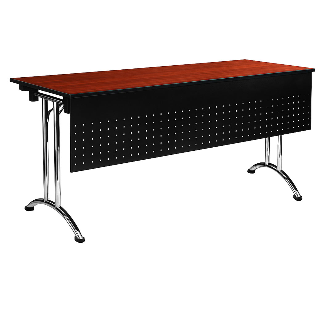 IBM-F Series Folding Conference Table with Perforated Modesty Panel – Chrome Legs & Laminate Top - Image 4