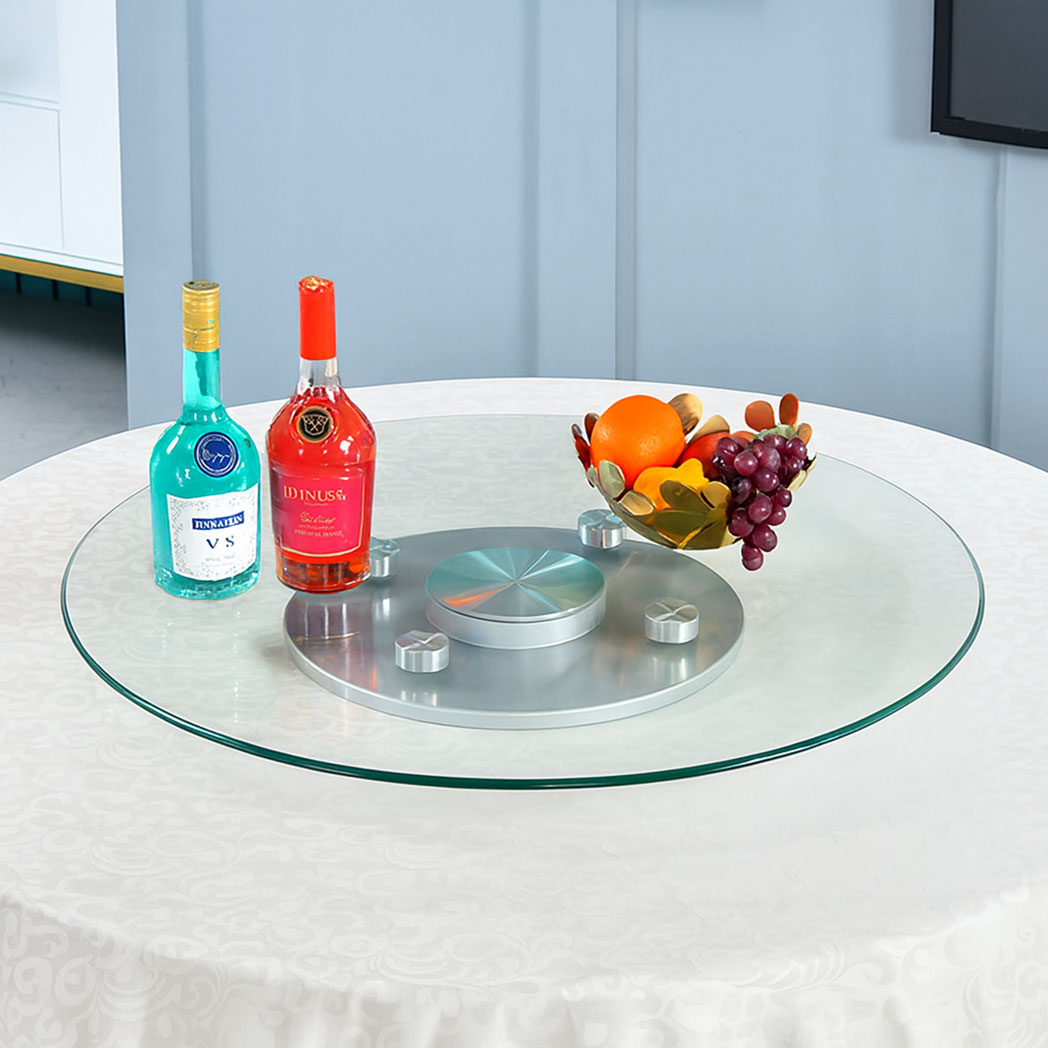 Glass Lazy Susan Turntable – 12mm Thick Tempered Glass with Gold Base & Silent Bearing for Banquet & Restaurant Tables - Image 5