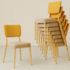 Stackable wood grain dining chairs for restaurants and banquet halls