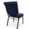 church chair with book rack and back pocket rear view metal frame