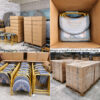 muslim prayer chair packing process factory loading cartons pallet shipping knock down mosque seating bulk order packaging