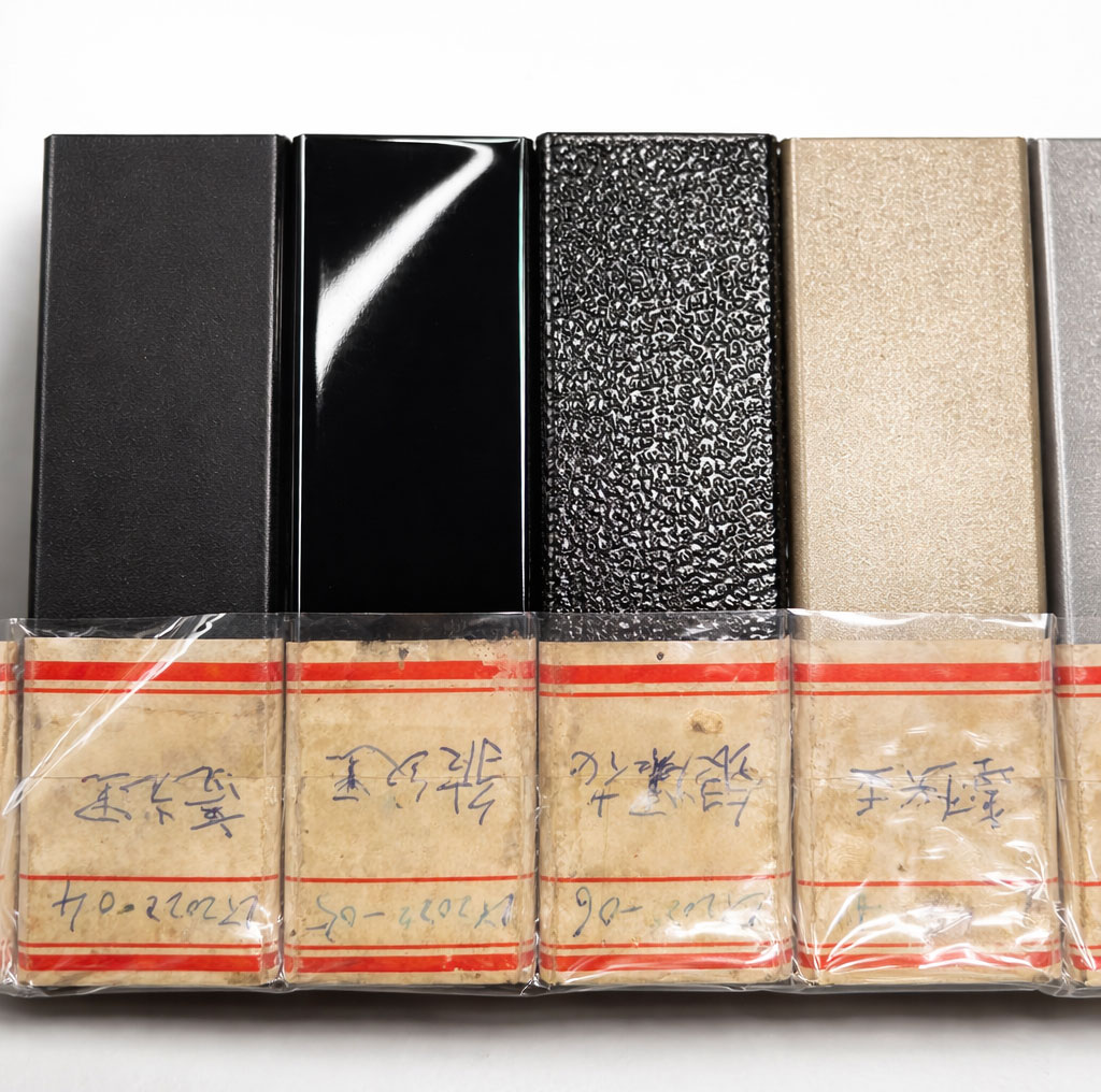 powder coated metal color samples matte black glossy black textured black gold church chair frame