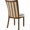 Rear view of Aurora Curve aluminum hospitality dining chair with upholstered back panel