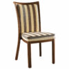 Aurora Curve aluminum dining chair featuring striped upholstered seat and backrest