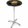 Bundaberg branded commercial bar table with custom logo tabletop and aluminum pedestal base