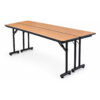 HPL nesting flip-top training table with folding modesty panel