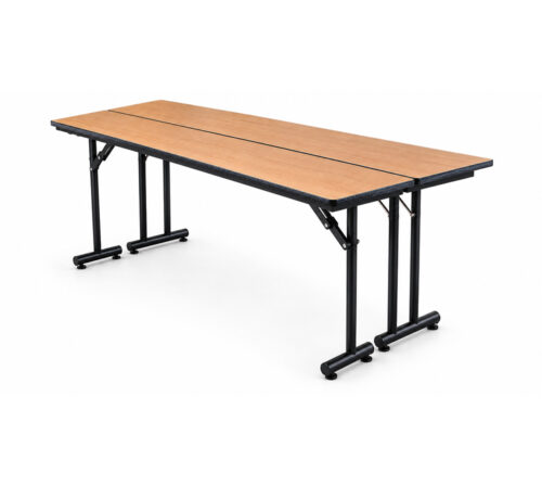 HPL nesting flip-top training table with folding modesty panel