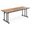 HPL nesting flip-top training table with black folding metal legs