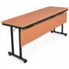 Nesting flip-top training table with melamine board tabletop and modesty panel