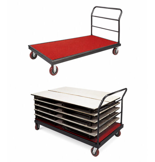 Rectangular table dolly for banquet and event tables