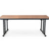 Rounded-edge HPL nesting flip-top training table with black folding legs