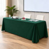 Dark green rectangular polyester tablecloth for commercial banquet and hospitality table settings